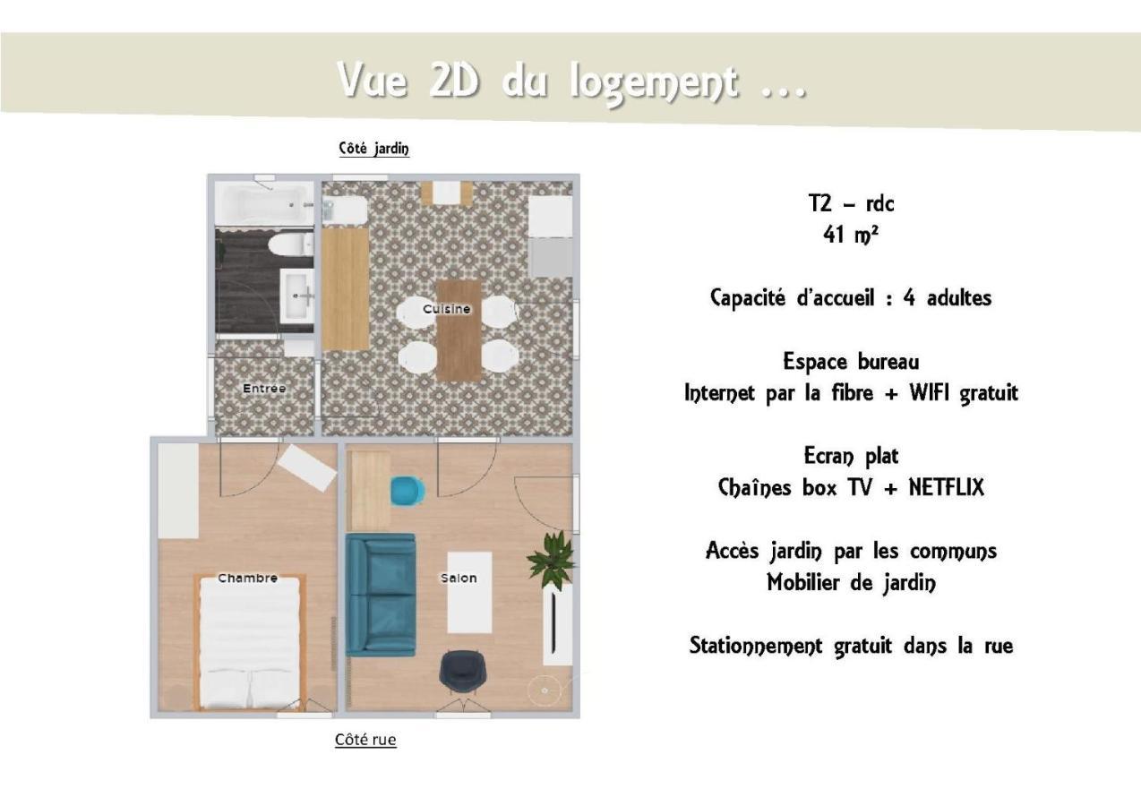 Le 62 - Spacieux T2 avec JARDIN, parking&tramway Grenoble Extérieur photo