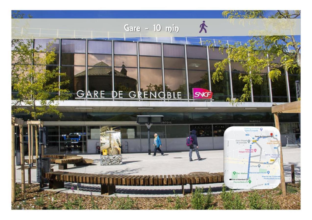 Le 62 - Spacieux T2 avec JARDIN, parking&tramway Grenoble Extérieur photo