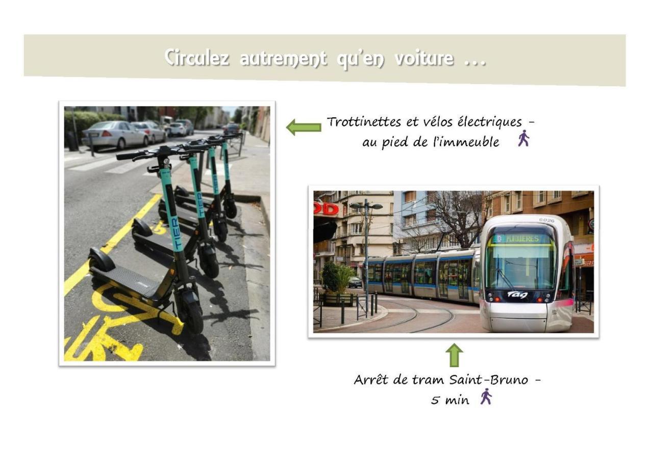 Le 62 - Spacieux T2 avec JARDIN, parking&tramway Grenoble Extérieur photo