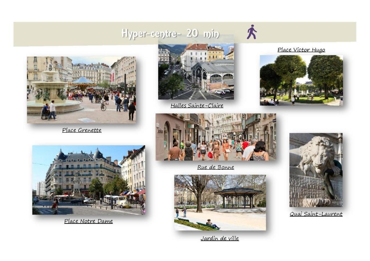 Le 62 - Spacieux T2 avec JARDIN, parking&tramway Grenoble Extérieur photo